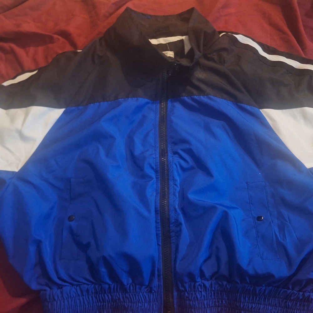 Blue and Black Colorblock Jacket